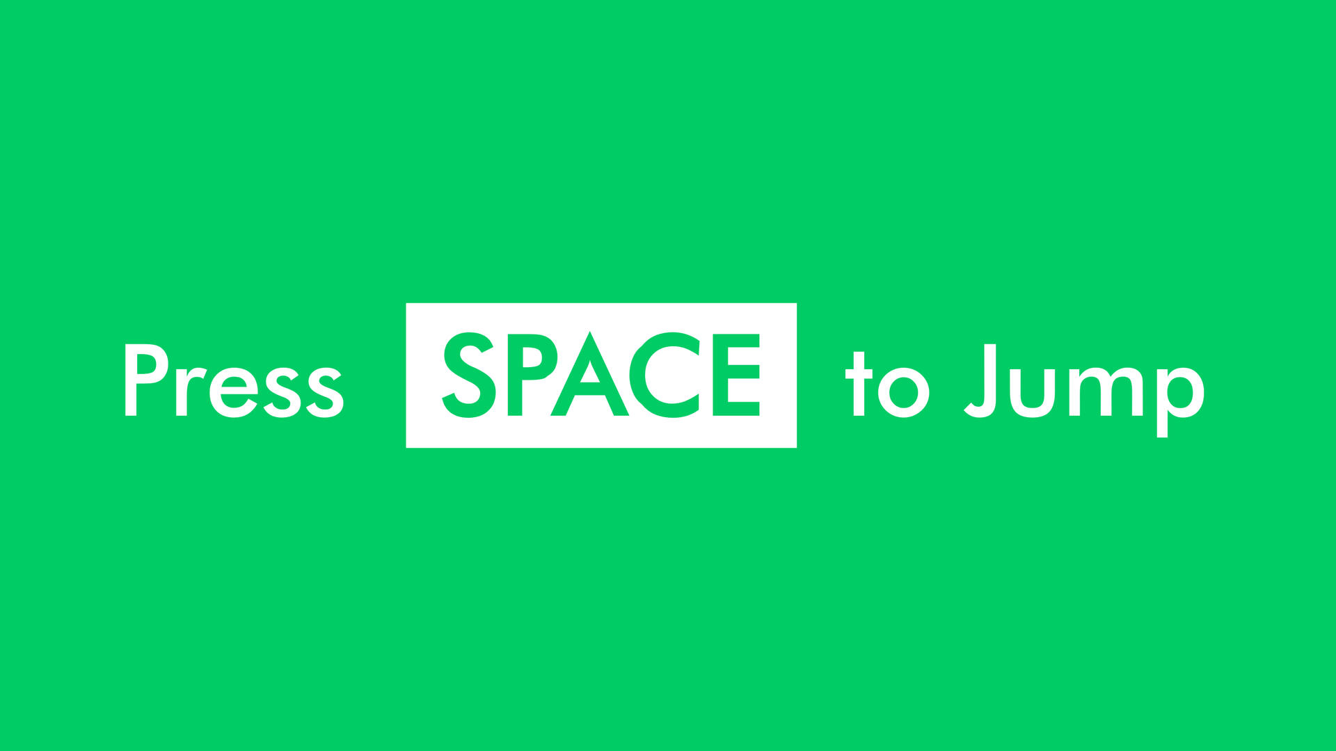 Press SPACE to Jump Dark Mode Logo, white text on green background