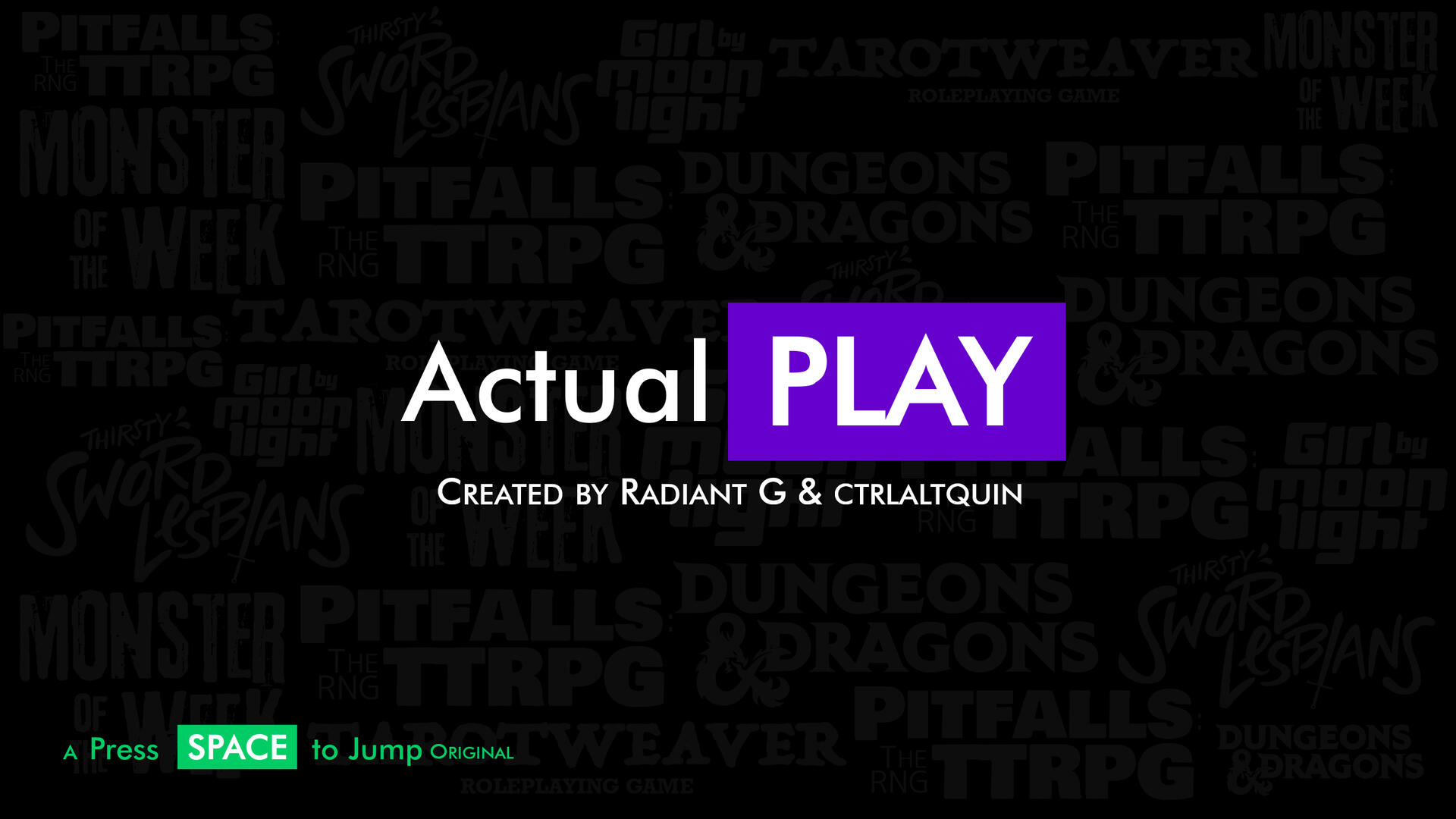 Actual Play A One-Shot Series Promo Image on a background of TTRPG logos
