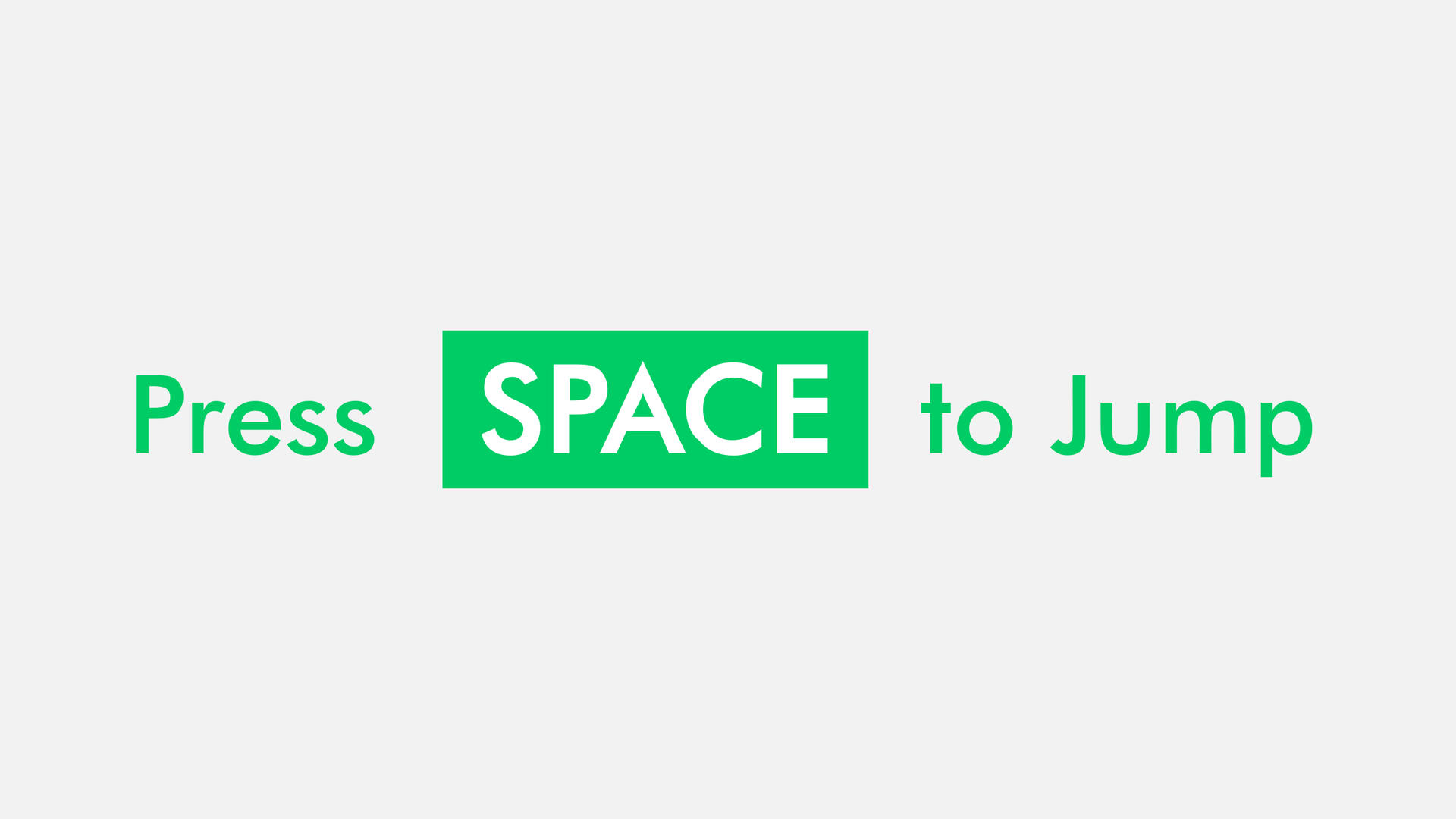 Press SPACE to Jump Light Mode Logo, green text on white background
