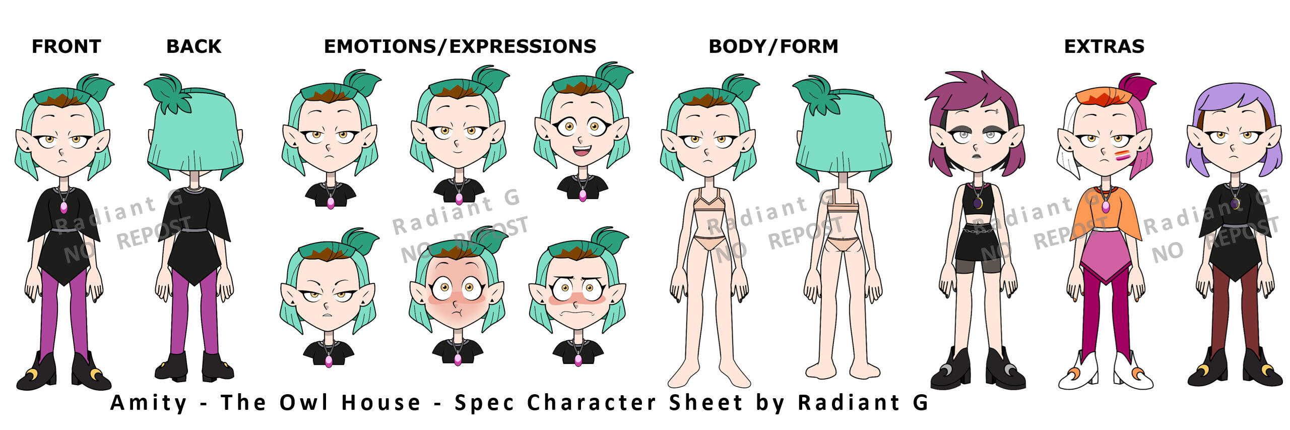 Spec art of Amity Blight from the TV Show "The Owl House" by Dana Terrace